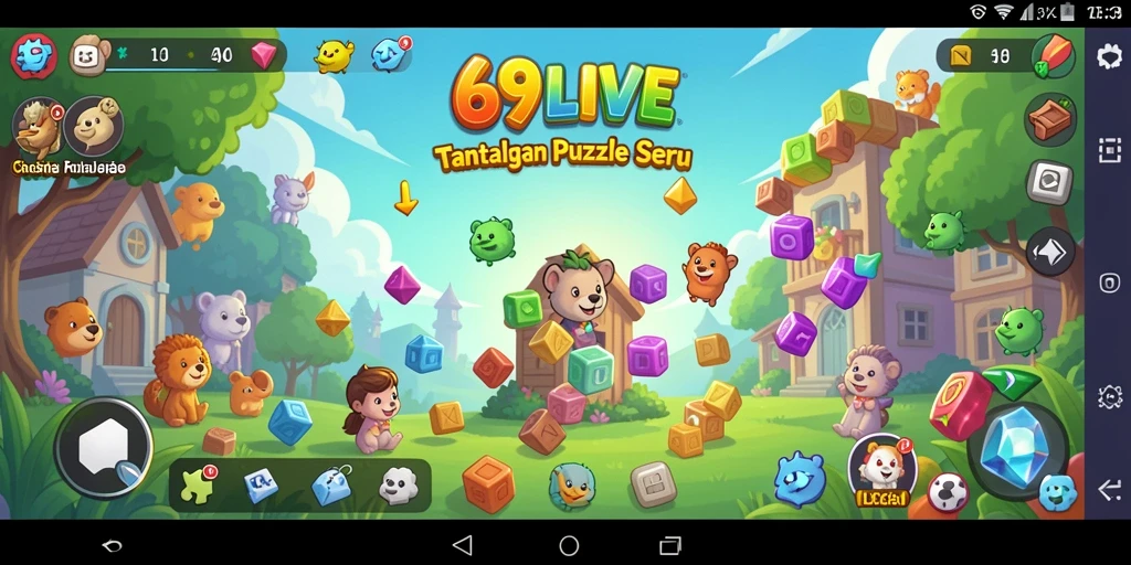 Screenshot utama 69LIVE menampilkan gameplay Puzzle yang menantang dan seru.