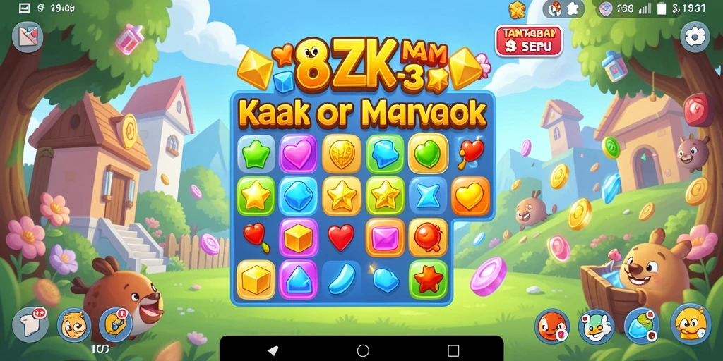Tampilan gameplay seru dalam 8ZK dengan tantangan match-3.