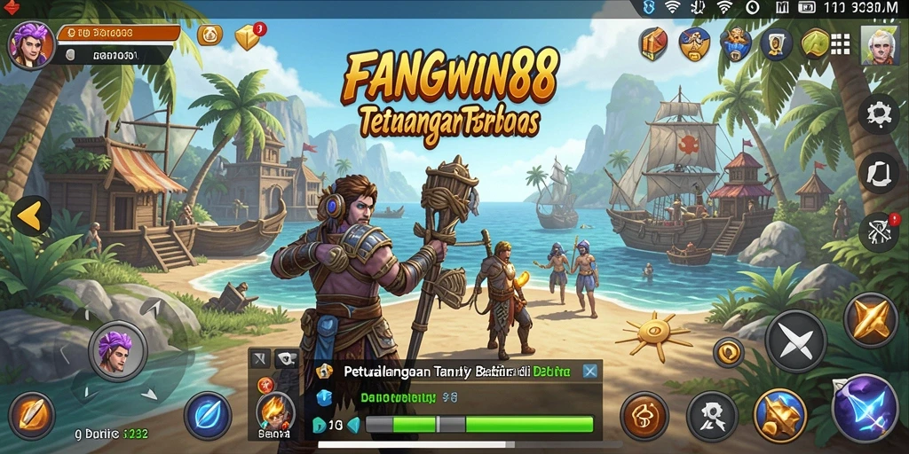 Tangkapan layar gameplay FANGWIN88 menampilkan petualangan menakjubkan di dunia terbuka.