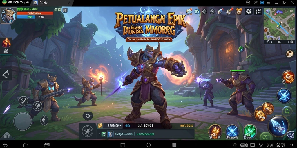 Screenshot gameplay GT108 menunjukkan aksi seru dalam pertempuran MMORPG.