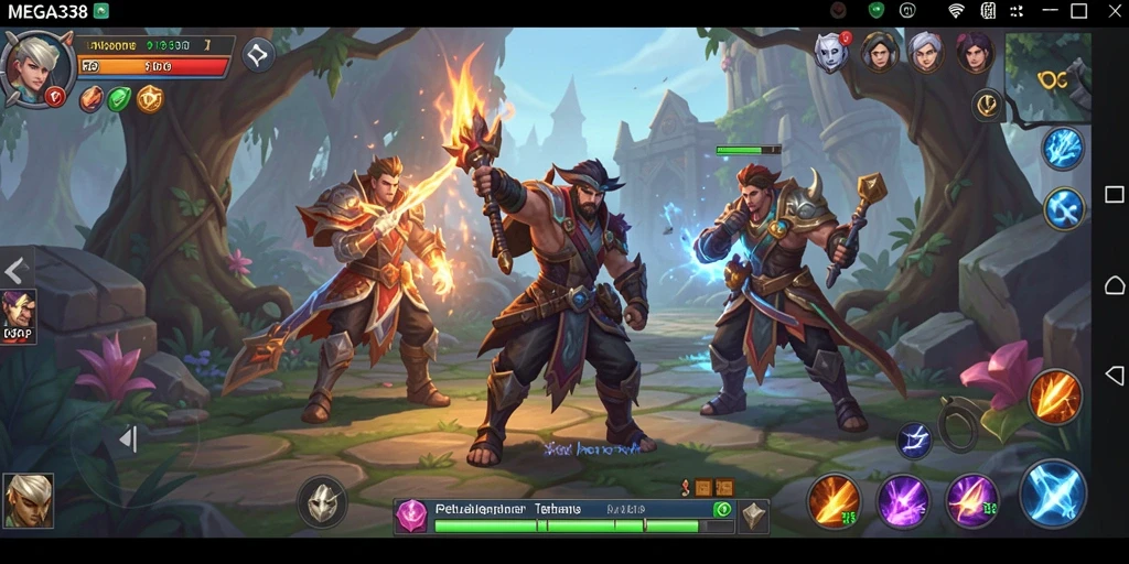 Screenshot menunjukkan aksi seru dalam game ARPG MEGA338.