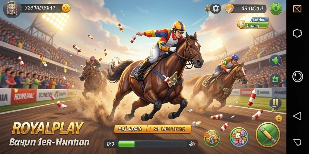 Tampilan seru dari gameplay balapan di ROYALPLAY.
