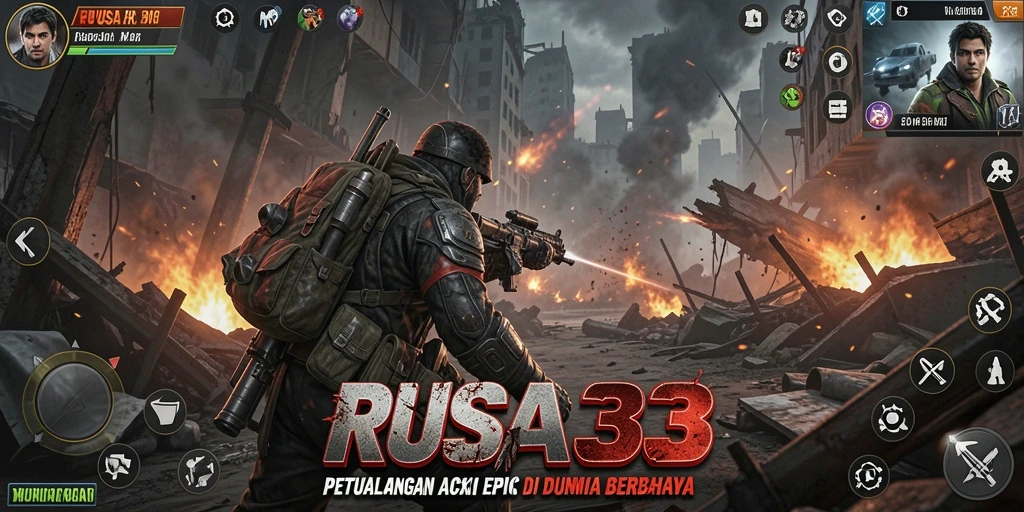 Tampilan gameplay RUSA33 menampilkan aksi penuh ketegangan dan petualangan.