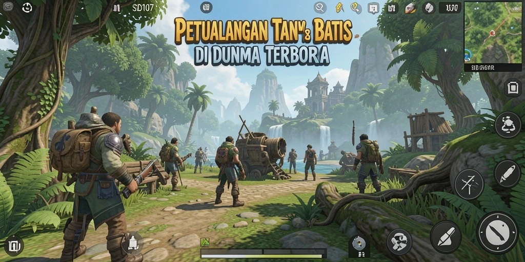 Gambaran gameplay dunia terbuka yang luas dan penuh petualangan.