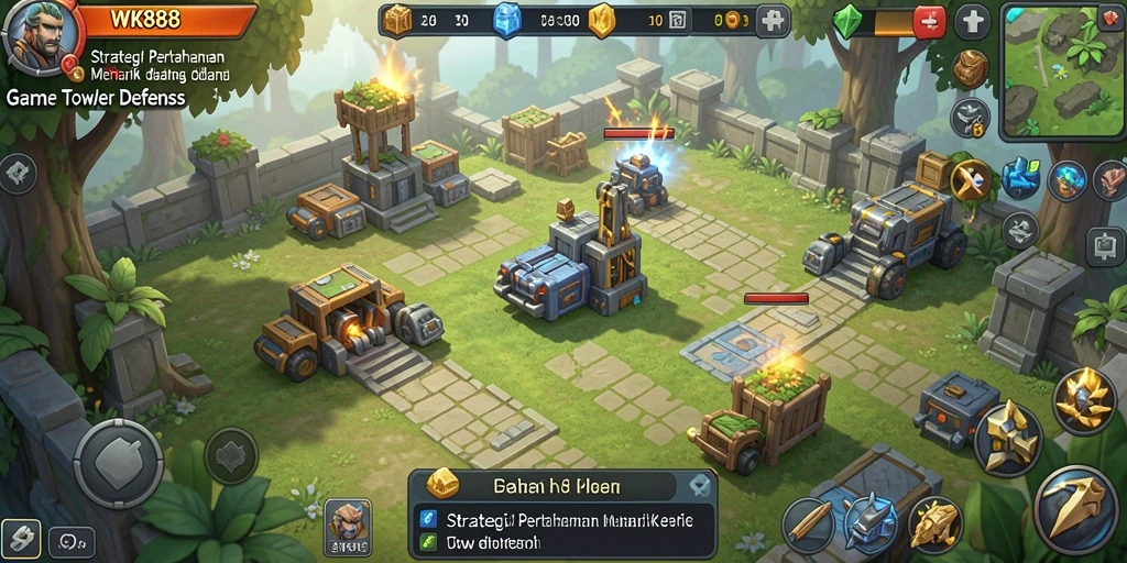 Screenshot gameplay Tower Defense yang menegangkan di WK888.